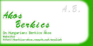 akos berkics business card